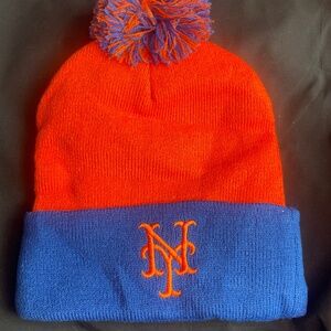 Mets MLB winter hat w pom